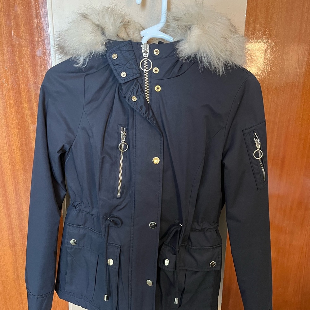 (*NWOT*) TOPSHOP Trevor Parka with Faux Fur Trim Hood